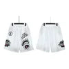 Cargo Casual Hellstar Sports Shorts Streetwear Hip-Hop Style Drawstring Cotton Flame Print Letter Fashion Brand Washed