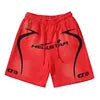Cargo Casual Hellstar Sports Shorts Streetwear Hip-Hop Style Drawstring Cotton Flame Print Letter Fashion Brand Washed
