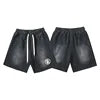 Cargo Casual Hellstar Sports Shorts Streetwear Hip-Hop Style Drawstring Cotton Flame Print Letter Fashion Brand Washed