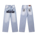 Cross-border Hell Star Hellstar European American Street Trendy Camouflage Printed Logo Denim Jeans Streetwear Medium Loose Fit
