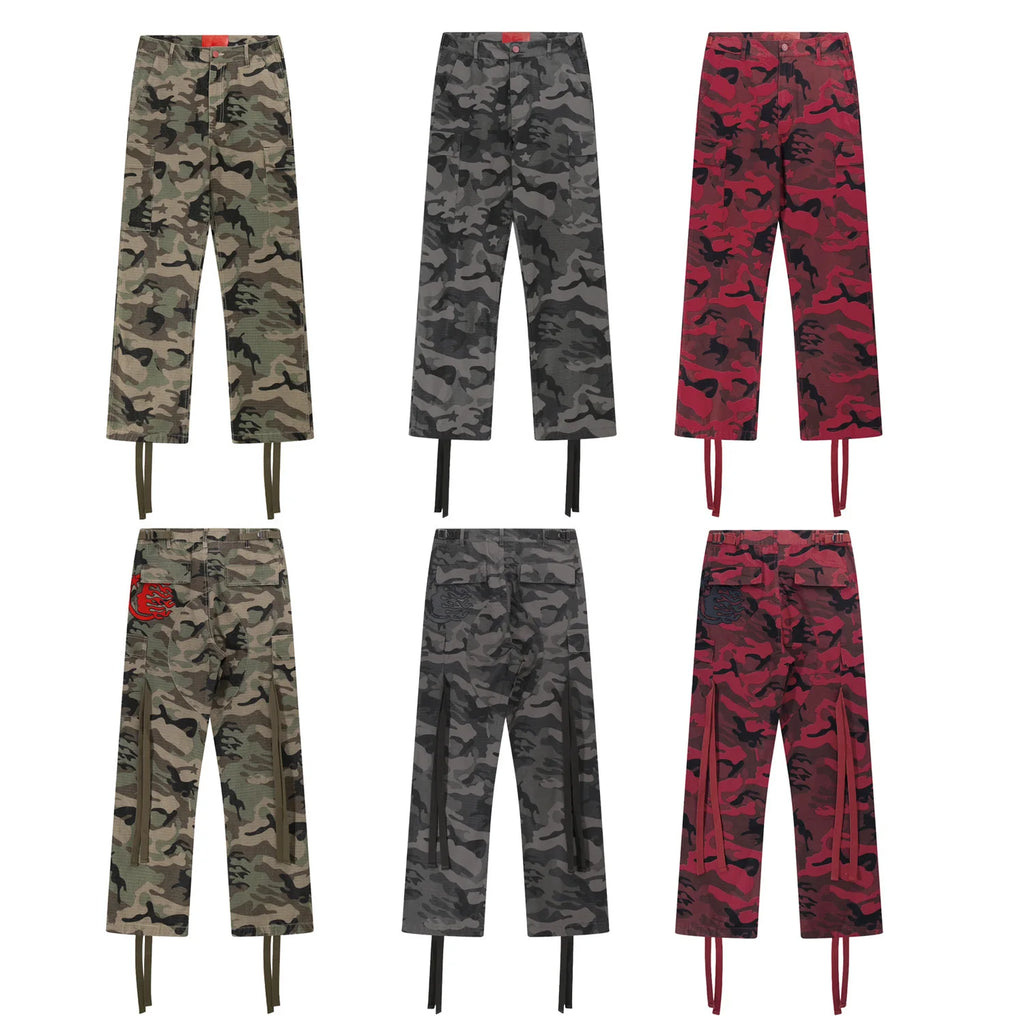 Cross-border Hell Star Hellstar European American Street Trendy Camouflage Printed Logo Denim Jeans Streetwear Medium Loose Fit