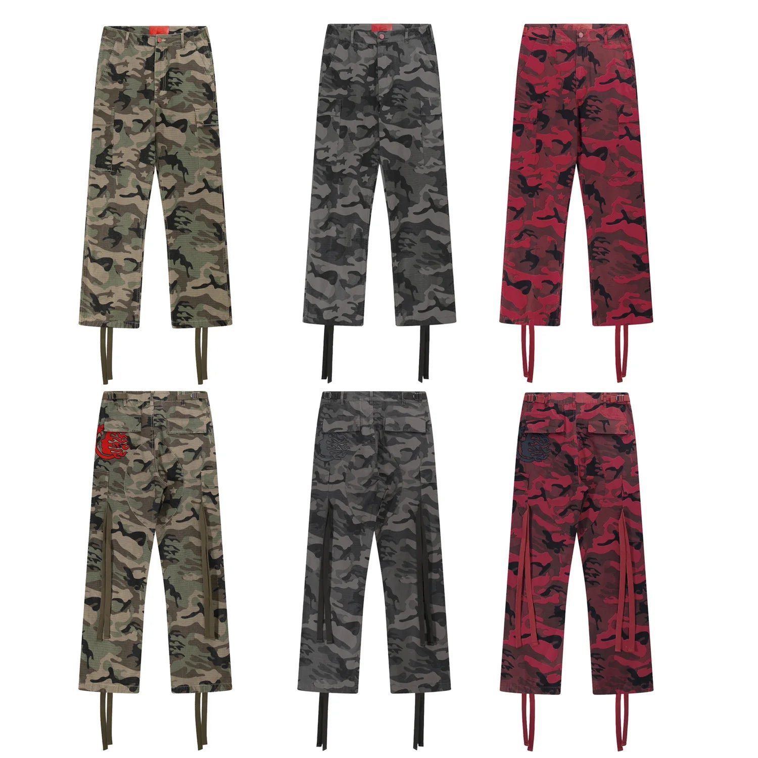 Cross-border Hell Star Hellstar European American Street Trendy Camouflage Printed Logo Denim Jeans Streetwear Medium Loose Fit
