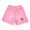 Cargo Casual Hellstar Sports Shorts Streetwear Hip-Hop Style Drawstring Cotton Flame Print Letter Fashion Brand Washed