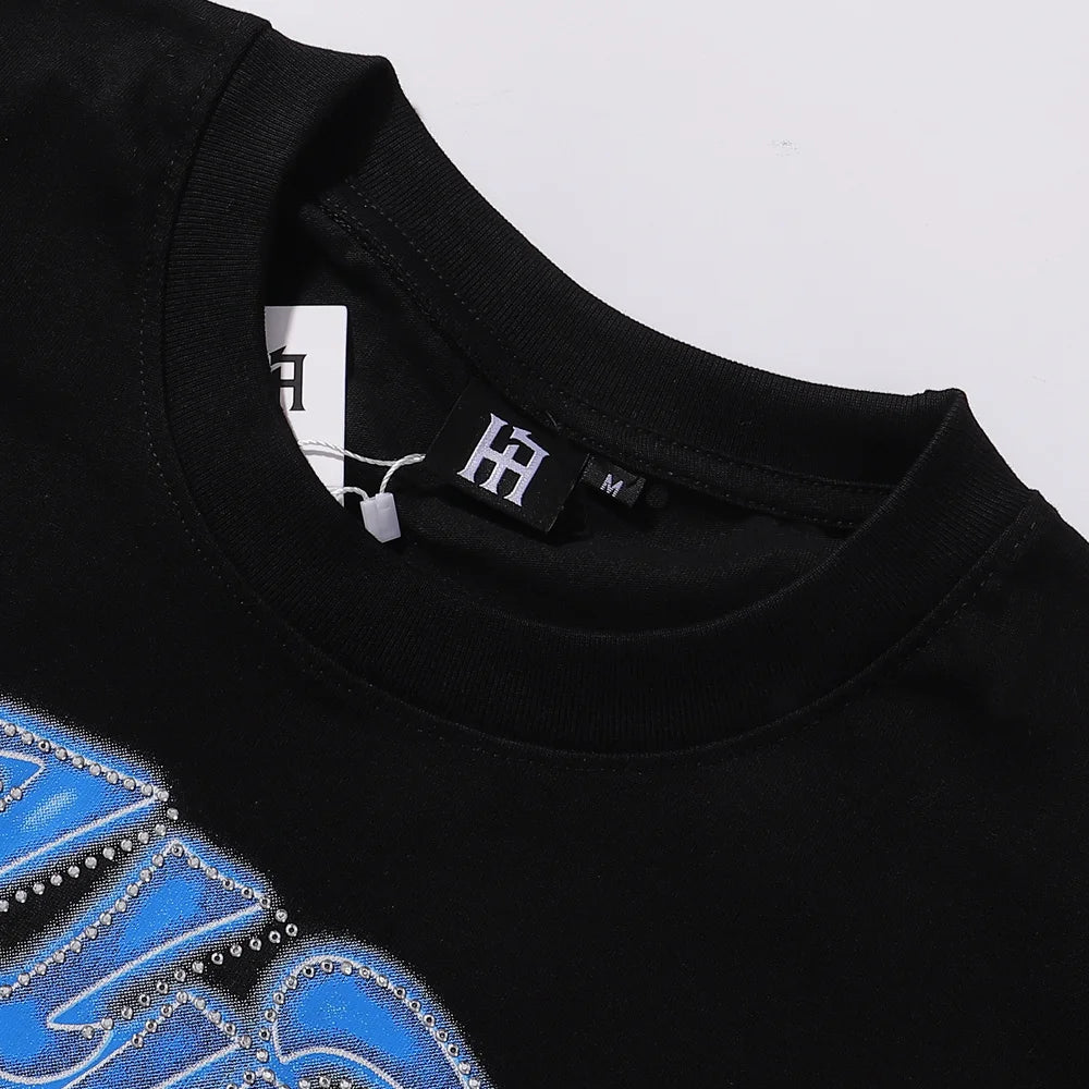 Masked Angel Shooting Arrows Diamond Cotton Short Sleeve Tshirts for Men and Women Crew Neck Loose Summer T-shirt Oversized Tees