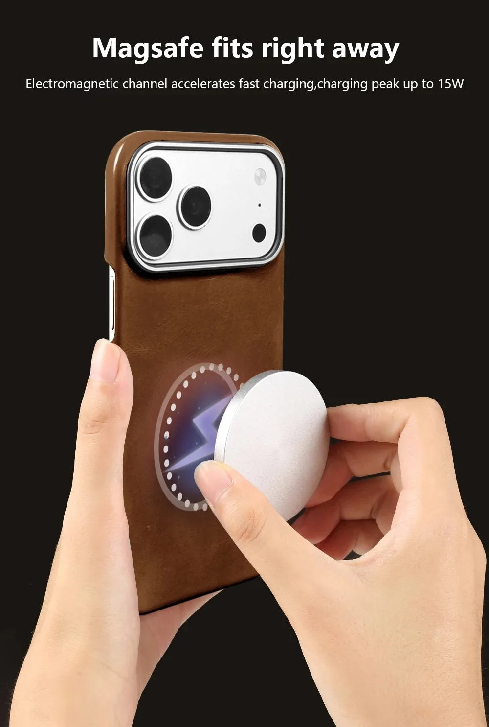 For Magsafe Case phone Leather Cover For iPhone 17 Pro Max Luxury Genuine Magnetic Wireless Charge Mobile Phone Case
