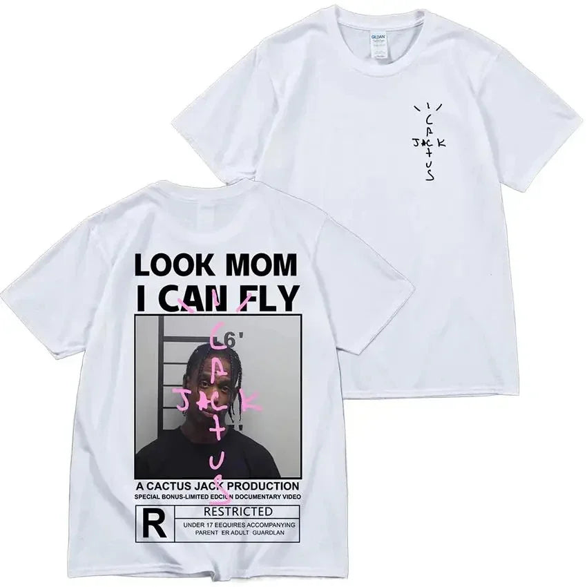 Fashion Hip Hop T Shirt Casual Short Sleeve T-shirt Rapper Cactus Jack Music Album T Shirts Men Casual Tops Aesthetic Clothes