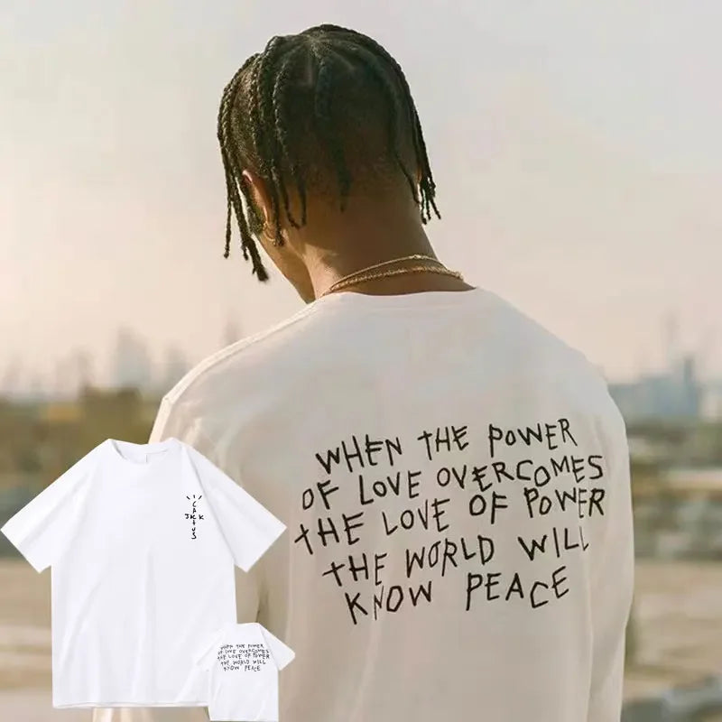 Fashion Hip Hop T Shirt Casual Short Sleeve T-shirt Rapper Cactus Jack Music Album T Shirts Men Casual Tops Aesthetic Clothes