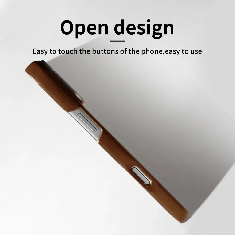 For Magsafe Case phone Leather Cover For iPhone 17 Pro Max Luxury Genuine Magnetic Wireless Charge Mobile Phone Case