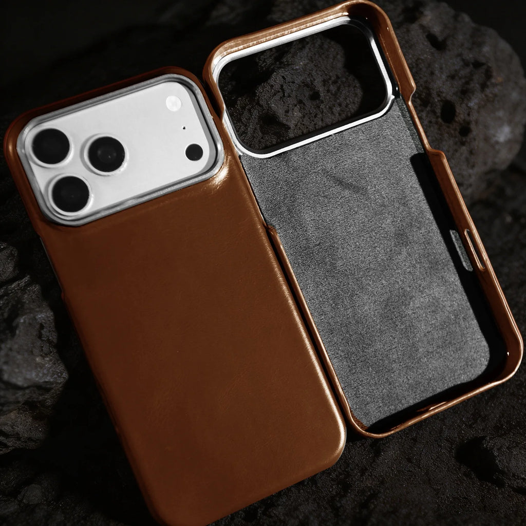 For Magsafe Case phone Leather Cover For iPhone 17 Pro Max Luxury Genuine Magnetic Wireless Charge Mobile Phone Case