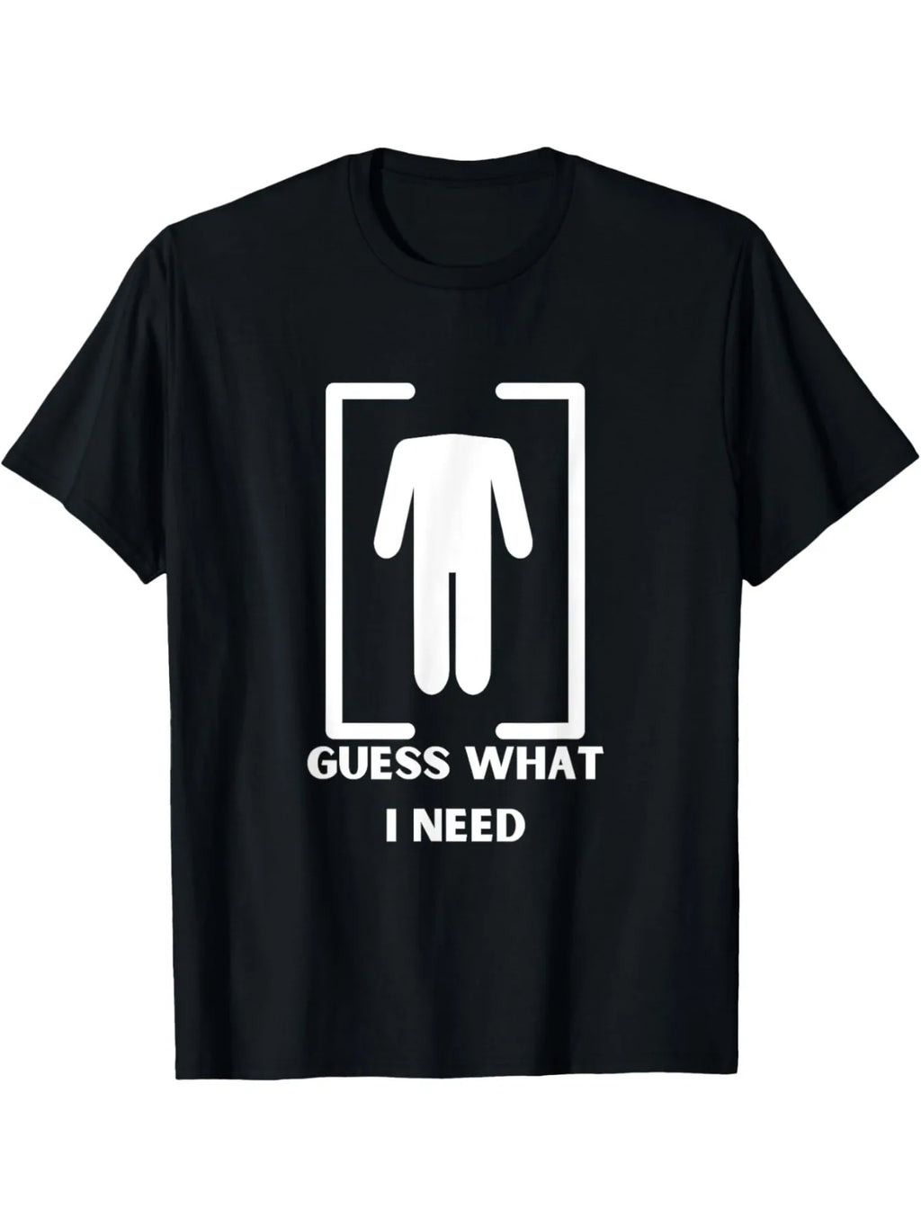 Funny "Guess What I Need" Men's Tee, Black Cotton Humorous Graphic Tee