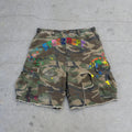 Y2K American Cargo Shorts Paint Splatter Camouflage Pattern Bottom New Trendy Retro Hip Hop Streetwear Unisex Baggy Short Pants
