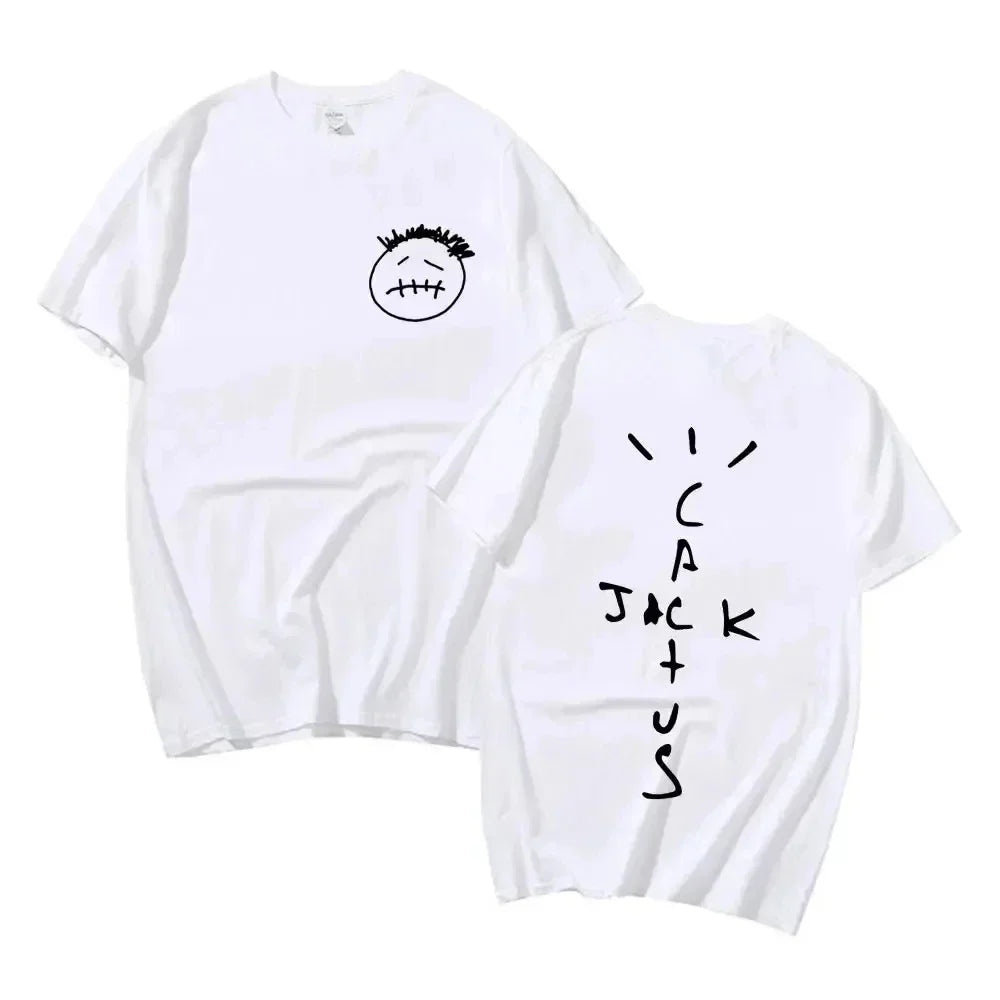 Fashion Hip Hop T Shirt Casual Short Sleeve T-shirt Rapper Cactus Jack Music Album T Shirts Men Casual Tops Aesthetic Clothes