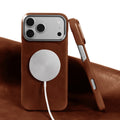 For Magsafe Case phone Leather Cover For iPhone 17 Pro Max Luxury Genuine Magnetic Wireless Charge Mobile Phone Case