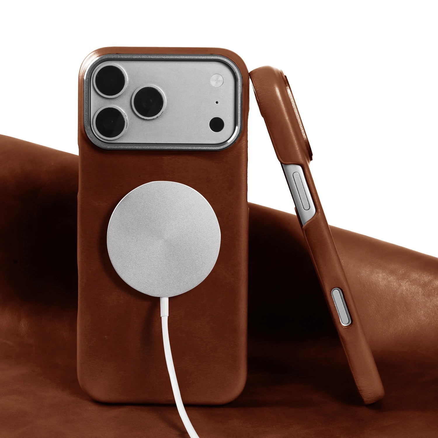 For Magsafe Case phone Leather Cover For iPhone 17 Pro Max Luxury Genuine Magnetic Wireless Charge Mobile Phone Case