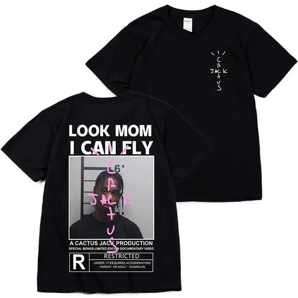 Fashion Hip Hop T Shirt Casual Short Sleeve T-shirt Rapper Cactus Jack Music Album T Shirts Men Casual Tops Aesthetic Clothes